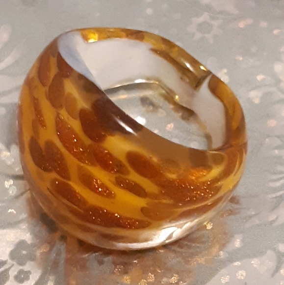 Vtg style handpainted glass ring| NIB| Verdici - Picture 3 of 6